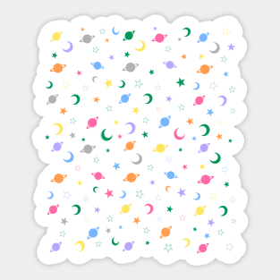 Multi Colour, Space Stars Pattern Sticker